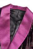 Scialle viola scintillante risvolto paillettes Blazer da ballo