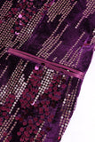 Scialle viola scintillante risvolto paillettes Blazer da ballo