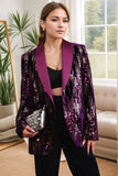 Scialle viola risvolto paillettes Prom Blazer