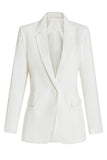 Blazer da donna midi monopetto aderente bianco