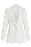 Blazer da donna midi monopetto aderente bianco