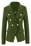 Blazer midi da donna con risvolto a lancia verde militare