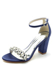 Royal Blue Strass Ankle Straps Prom Sandali