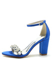 Royal Blue Strass Ankle Straps Prom Sandali