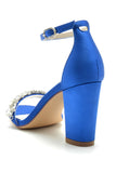 Royal Blue Strass Ankle Straps Prom Sandali