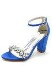 Royal Blue Strass Ankle Straps Prom Sandali