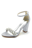 Royal Blue Strass Ankle Straps Prom Sandali