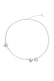 Collana Tonda Rosa con Strass Cuore