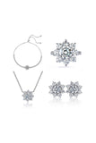 Set di gioielli 4 pezzi in argento glitterato
