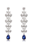 Royal Blue Leaf Nappine Water Drop Orecchini Lunghi