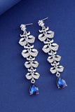 Royal Blue Leaf Nappine Water Drop Orecchini Lunghi