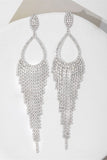 Orecchini pendenti con strass d'argento scintillanti