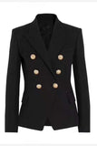 Black Peak Lapel Maniche Lunghe Donna Blazer