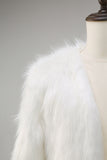Cappotto da uomo a maniche lunghe in soffice pelliccia sintetica bianca