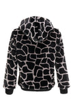 Leopard Faux Fur Zip-Up Felpa con cappuccio cappotto da uomo