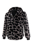 Leopard Faux Fur Zip-Up Felpa con cappuccio cappotto da uomo