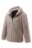 Cappotto invernale da uomo in pile con zip e zip kaki