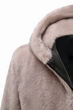 Cappotto invernale da uomo in pile con zip e zip kaki