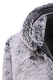 Cappotto Midi Grigio In Montone Da Uomo Con Cappuccio