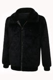 Cappotto invernale da uomo in pelliccia sintetica con zip