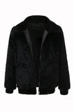 Cappotto invernale da uomo in pelliccia sintetica con zip
