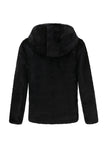 Cappotto da uomo in pelliccia sintetica con cappuccio Inverno Nero Addensato Lusso