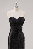 Sparkly Sweetheart guaina nera Prom Dress con fessura