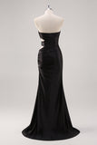 Sparkly Sweetheart guaina nera Prom Dress con fessura
