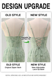 Dusty Sage Mermaid corsetto floreale increspato lungo Abito da cerimonia con fessura