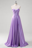 Viola A Line Sweetheart Corsetto Abito da Cerimonia Lungo