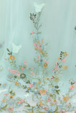 Principessa menta Ball Gown Spaghetti Straps Tulle Quinceanera Dress con Fiore Appliques