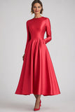Chic Coral A Line manica lunga madre del vestito da sposa