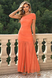 Sunset Mermaid One Spalla Increspato Abito Lungo Formale