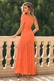 Sunset Mermaid One Spalla Increspato Abito Lungo Formale