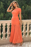 Sunset Mermaid One Spalla Increspato Abito Lungo Formale
