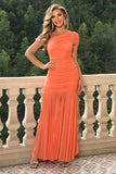 Sunset Mermaid One Spalla Increspato Abito Lungo Formale