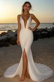 sirena avorio paillettes spaghetti cinghie abito da sposa