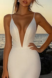 sirena avorio paillettes spaghetti cinghie abito da sposa