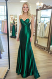 Chic Sweetheart Abito da ballo in raso verde scuro