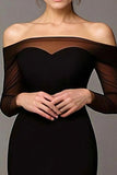 Chic nero sirena fuori dalla spalla Prom Dress