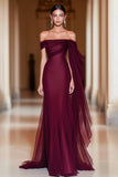 Cabernet Off the Shoulder Mermaid Tulle Abito da ballo lungo militare