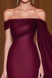 Cabernet Off the Shoulder Mermaid Tulle Abito da ballo lungo militare