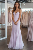 Senza spalline pizzo lilla appliques guaina abito da ballo