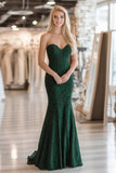 sirena verde scuro fidanzata pizzo applique lungo Abito da Cerimonia