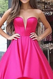 Fucsia Principessa Sweetheart High-Low Abito da ballo in raso lungo
