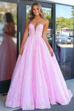 Elegante rosa Sweetheart principessa pizzo Applique lungo Abito da Cerimonia