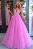 Principessa Rosa A Line Tulle Abito da Cerimonia con Appliques