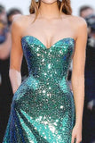 Scintillante Verde Scuro A Line Sweetheart Gala Dress