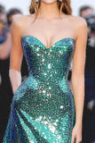 Scintillante Verde Scuro A Line Sweetheart Gala Dress