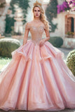 Blush Off la spalla in rilievo Organza Principessa Quinceanera Dress